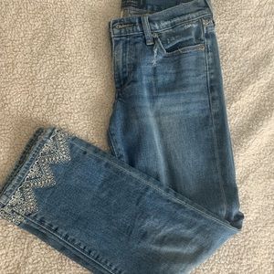 Lucky Brand “Lace” Embroidered Straight Jean